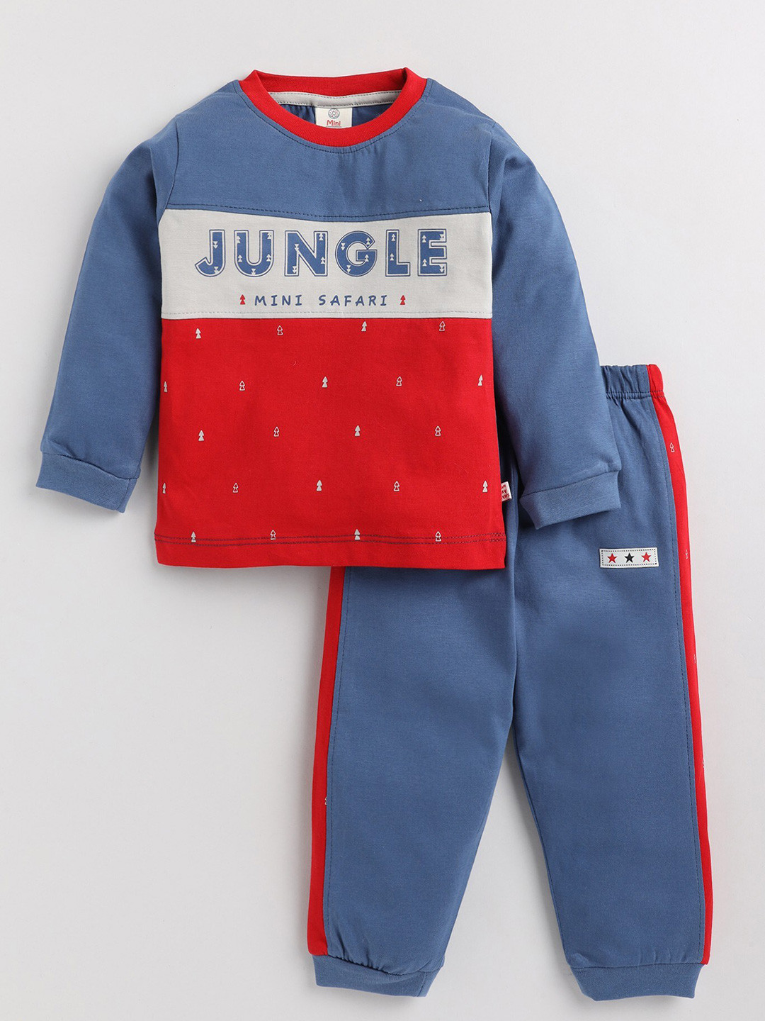 

BAESD Infant Boys Printed Pure Cotton T-shirt with Trousers, Red