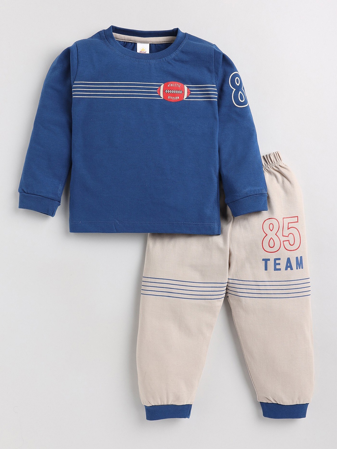 

BAESD Boys Striped Pure Cotton T-shirt with Joggers, Blue
