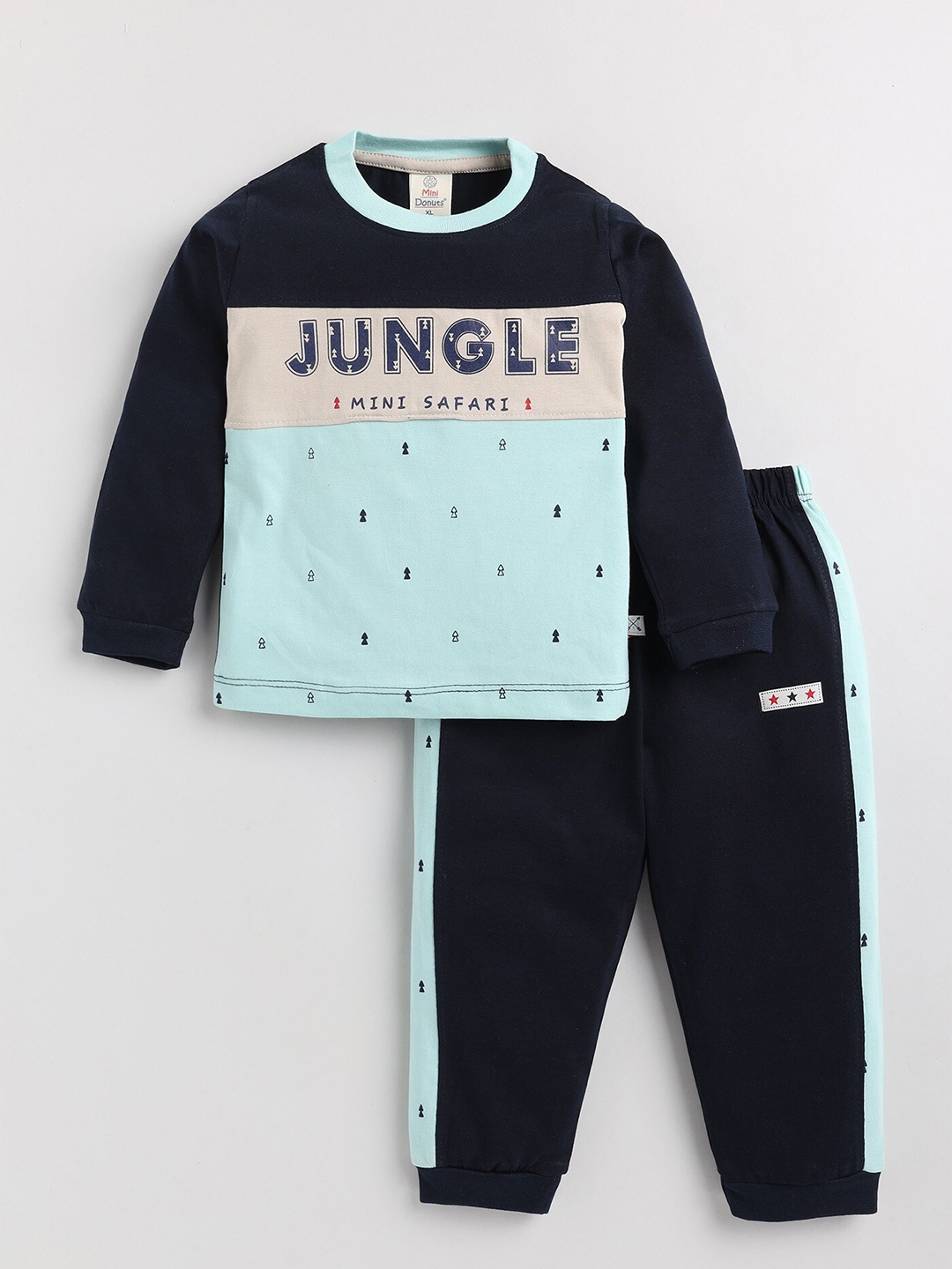 

BAESD Boys Printed Pure Cotton T-shirt With Trousers, Blue