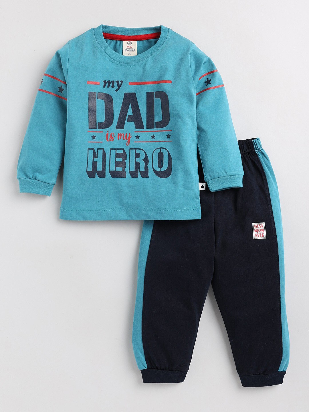 

BAESD Infant Boys Printed Pure Cotton T-shirt with Trousers, Blue