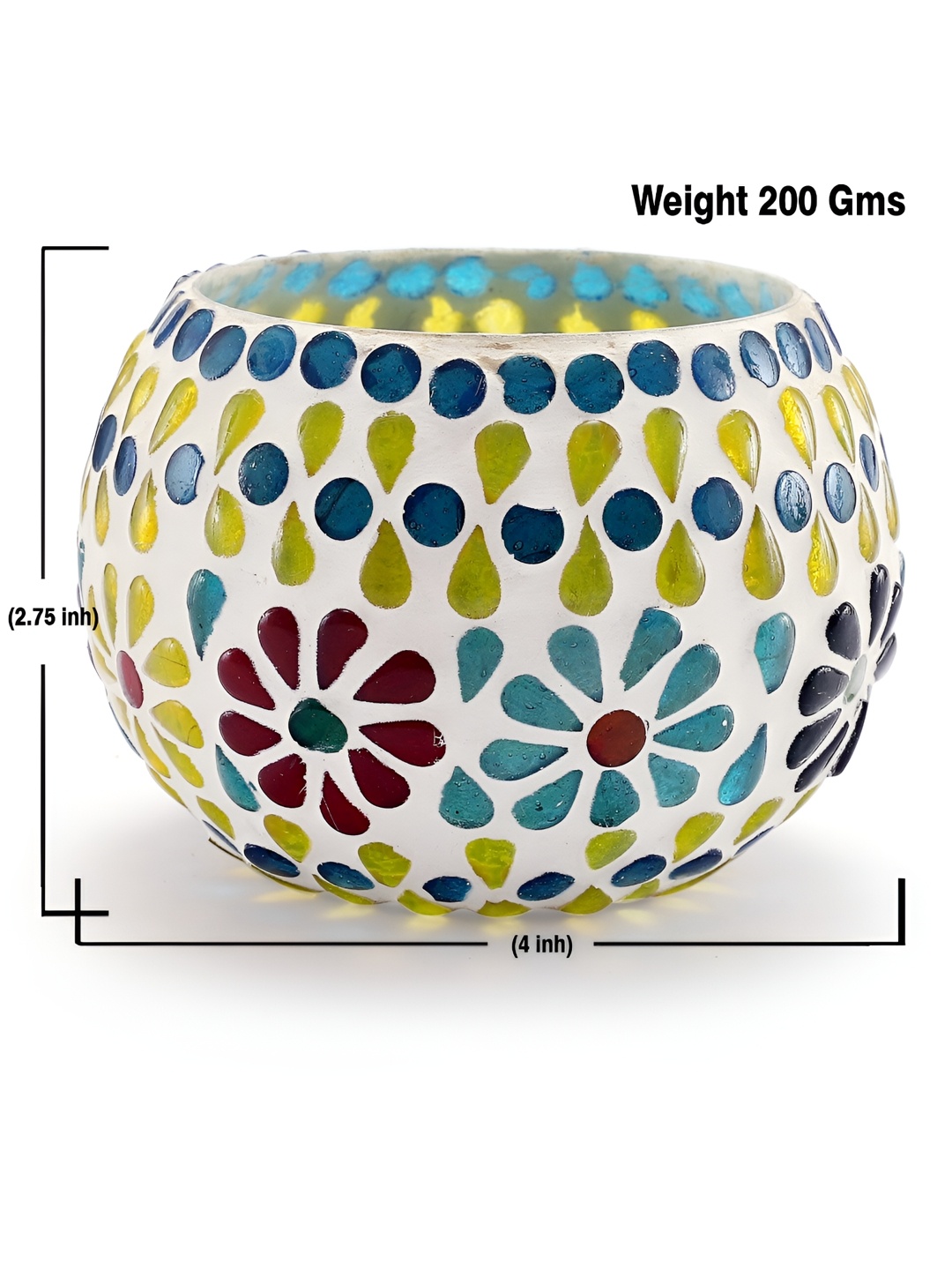 

Clovefry Blue & White 2Pcs Textured Glass Candle Holder