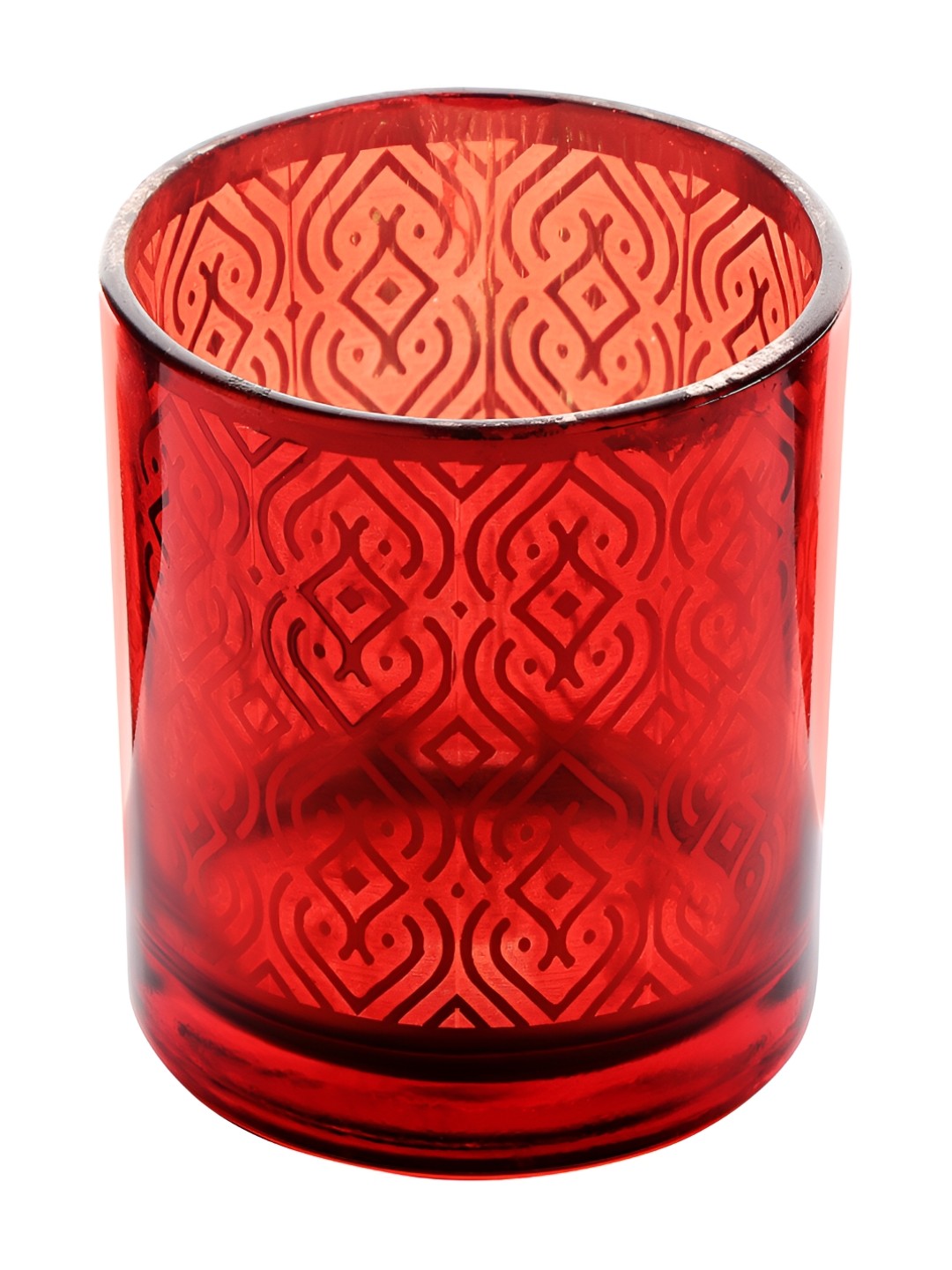 

Clovefry Red 2Pcs Ancient Laser Cut Glass Candle Holder