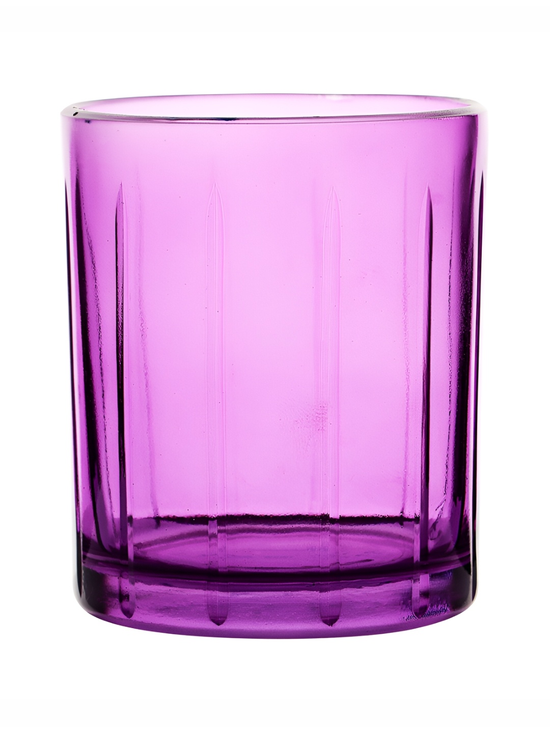 

Clovefry Purple 2Pcs Ribbed Design Glass Candle Holder