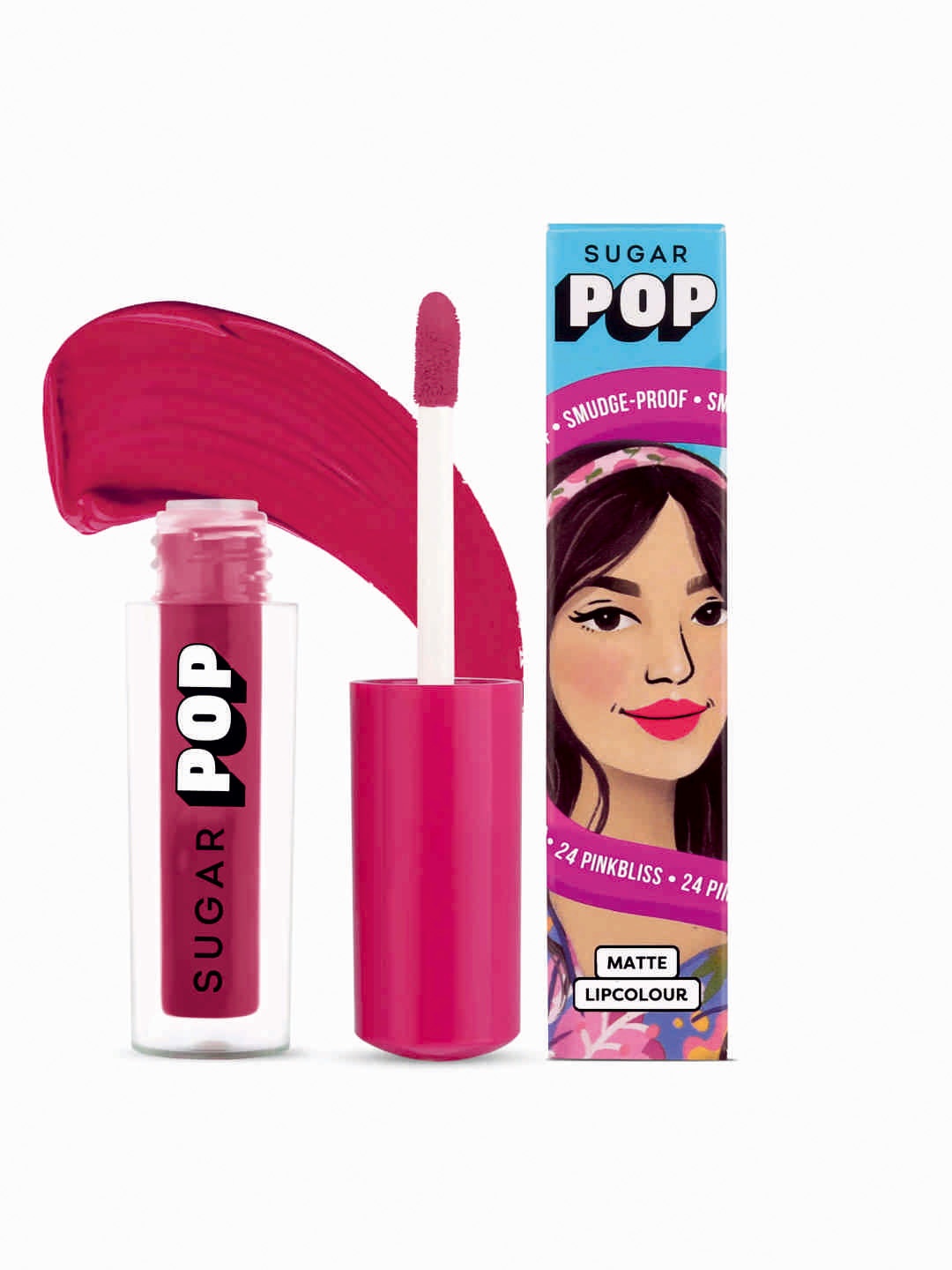 

SUGAR POP Smudge Proof & Long lasting Matte Lipcolour 1.6ml - Pinkbliss 24, Pink