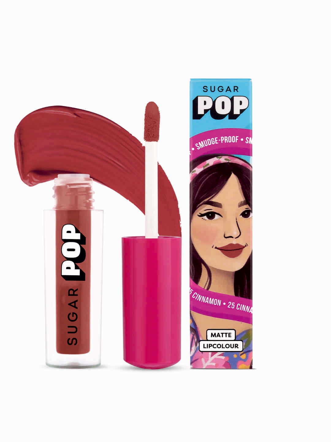 

SUGAR POP Smudge Proof & Long lasting Matte Lipcolour 1.6ml - Cinnamon 25, Brown