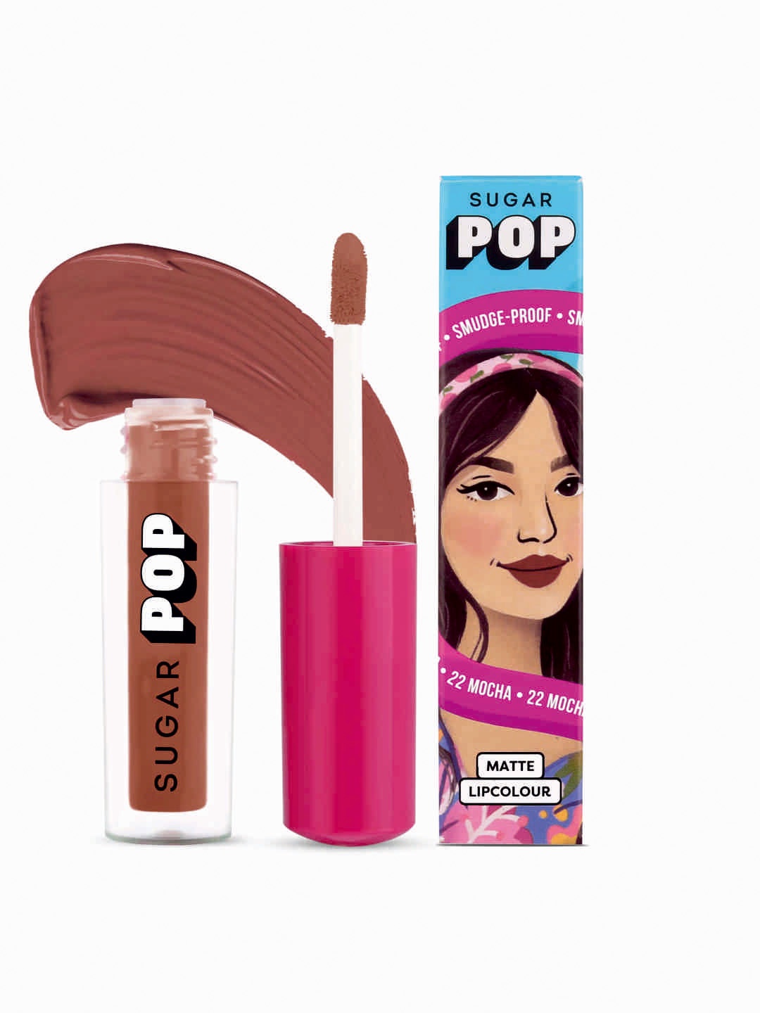 

SUGAR POP Smudge Proof & Long lasting Matte Lipcolour 1.6ml - Mocha 22, Brown