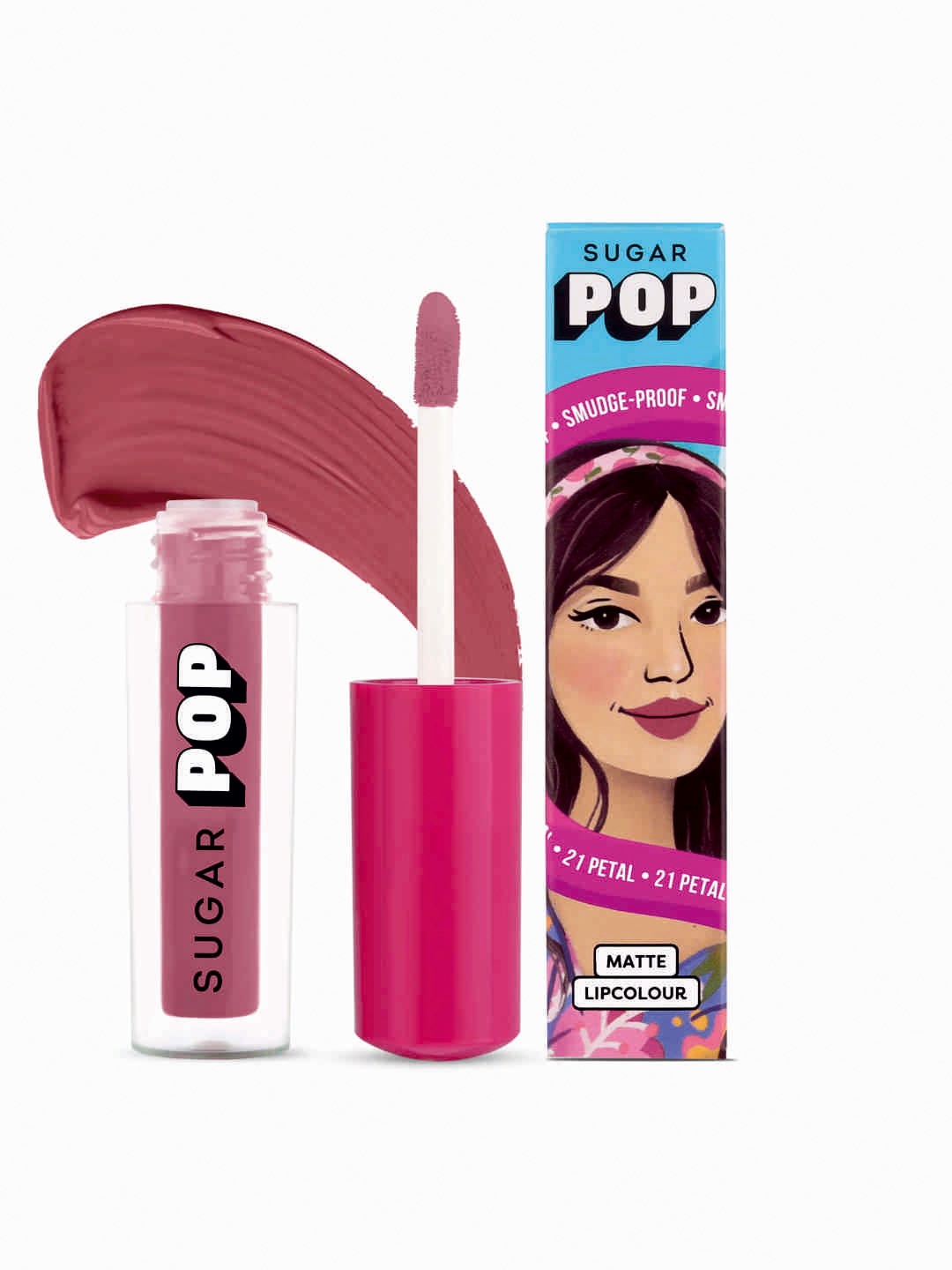 

SUGAR POP Smudge Proof & Long lasting Matte Lipcolour 1.6ml - Petal 21, Pink