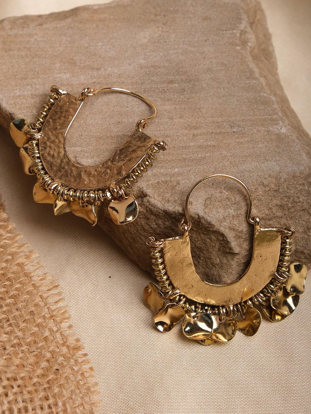 

XPNSV Gold-Plated Contemporary Hoop Earrings