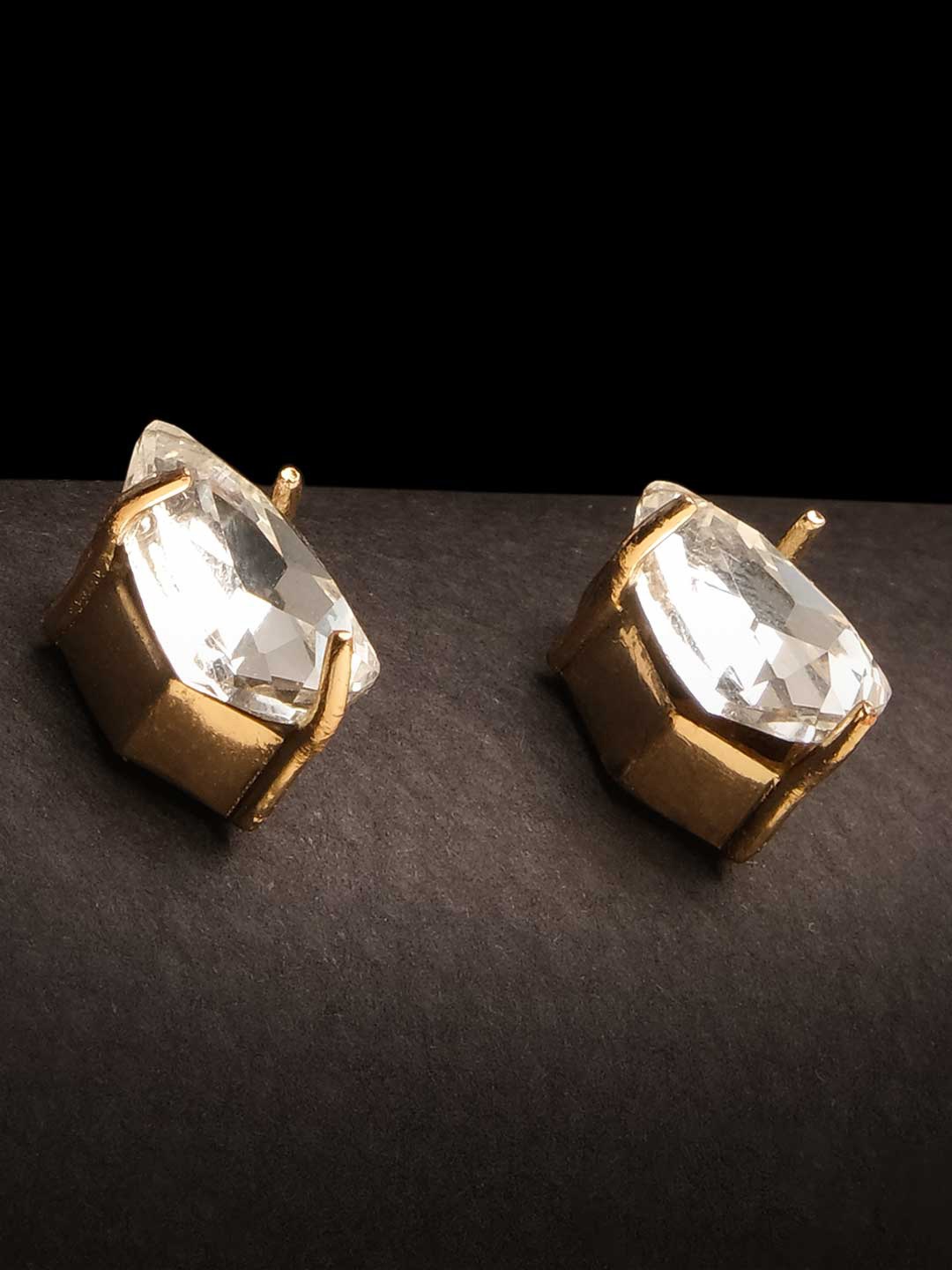 

XPNSV Gold-Toned Contemporary Stud Earrings