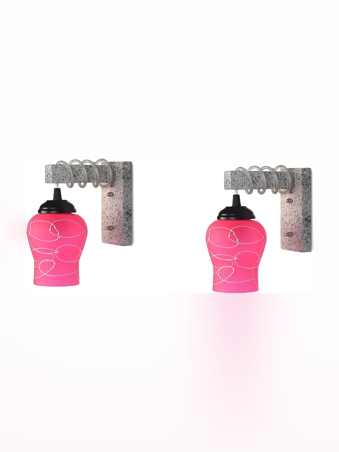 

Afast Pink 2 Pcs Textured Wall Lamps
