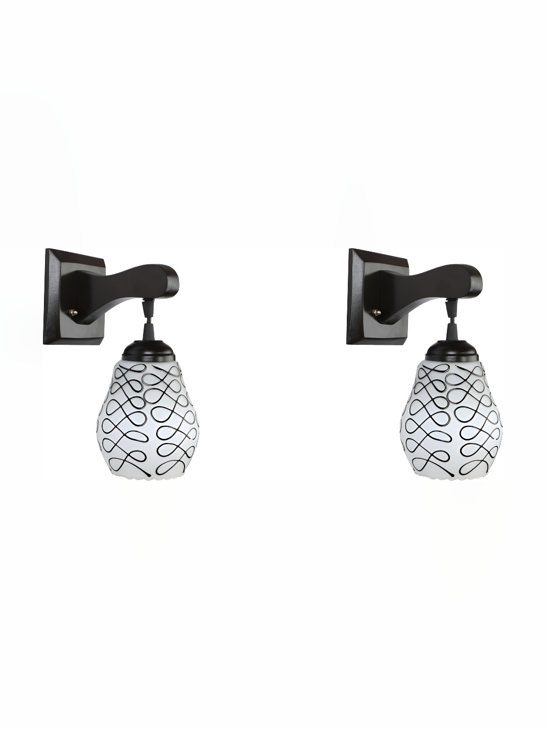 

Afast Black 2 Pieces Printed Glass Wall Lamp