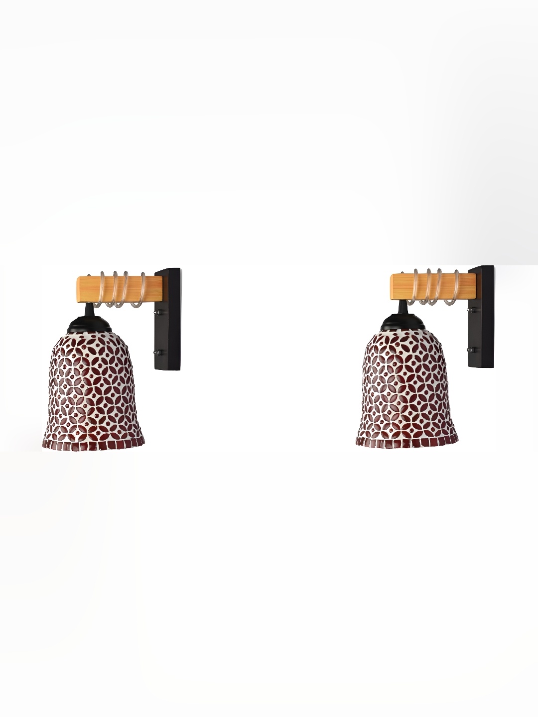 

Afast Red 2 Pieces Bell Shaped Glass Wall Lamps