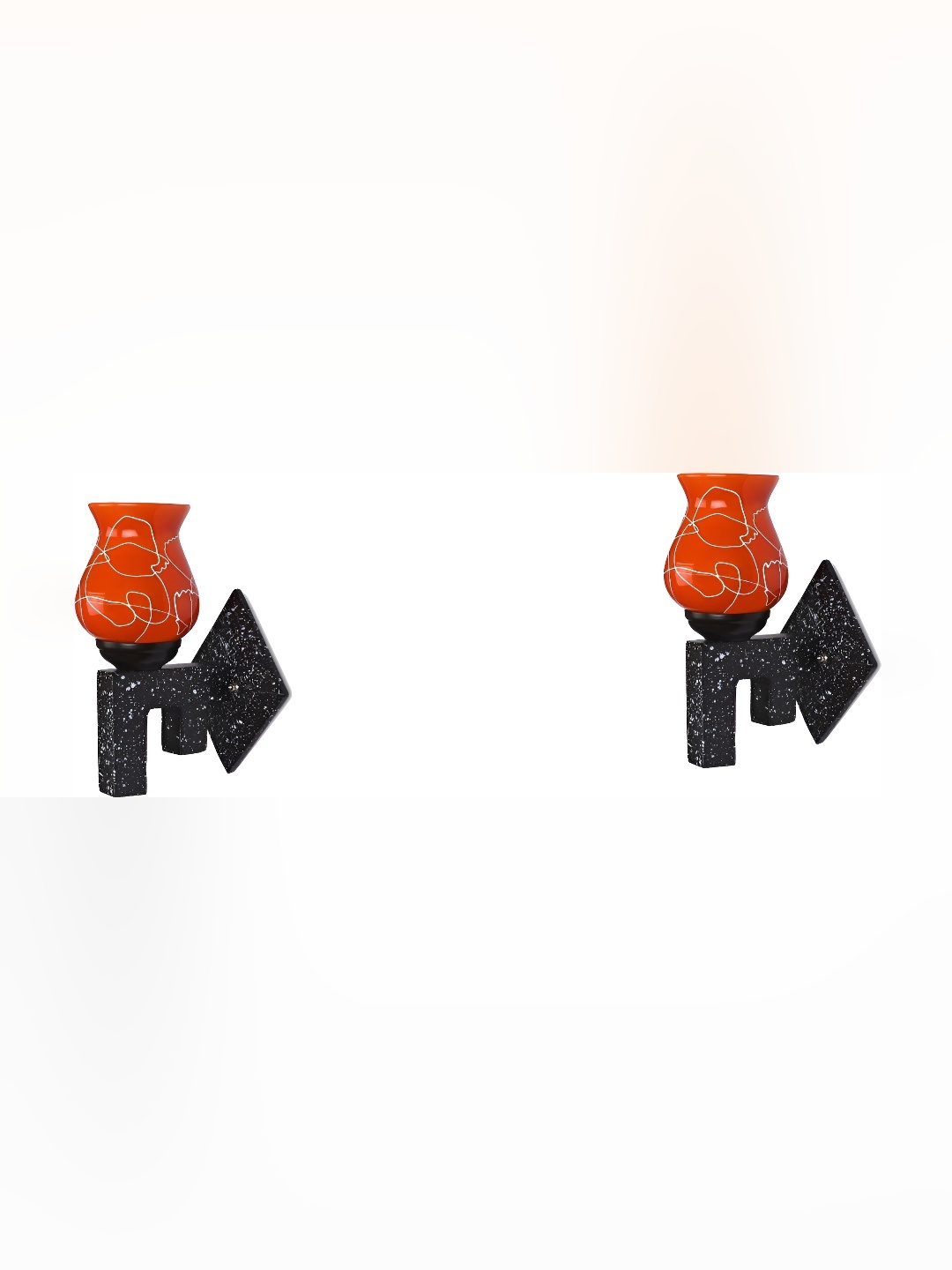 

Afast Red 2 Pcs Glass Wall Lamps