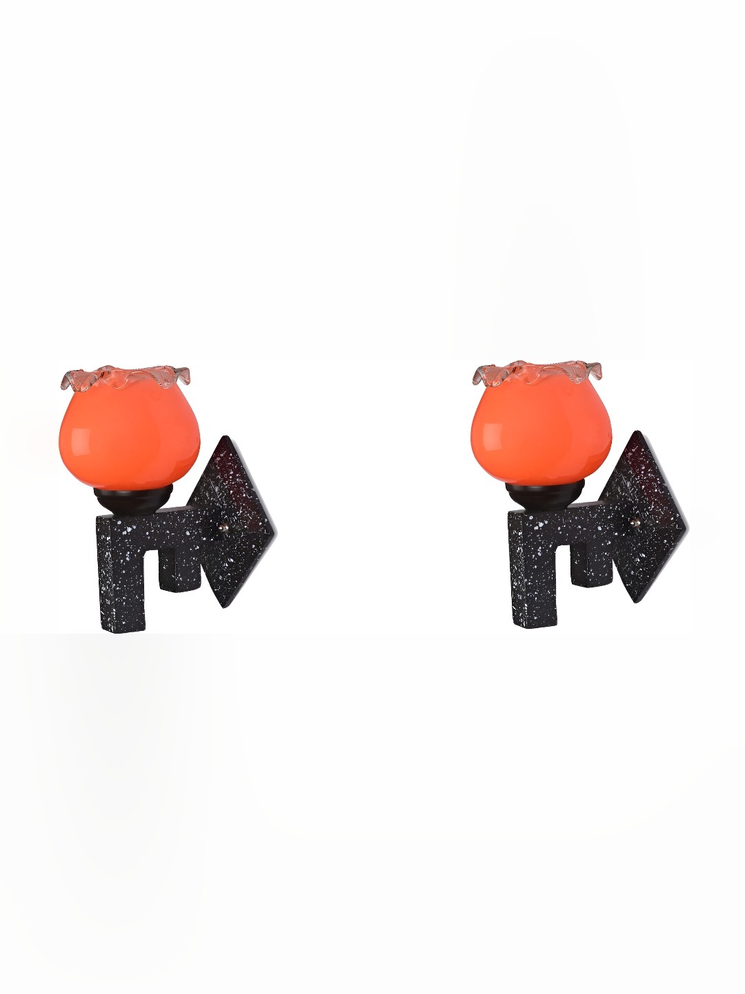

Afast Orange & Black 2 Pieces Abstract Shaped Glass Wall Lamp