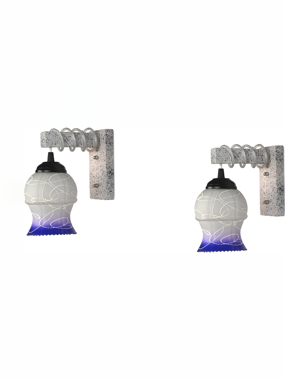 

Afast White & Blue Textured Glass Wall Lamp