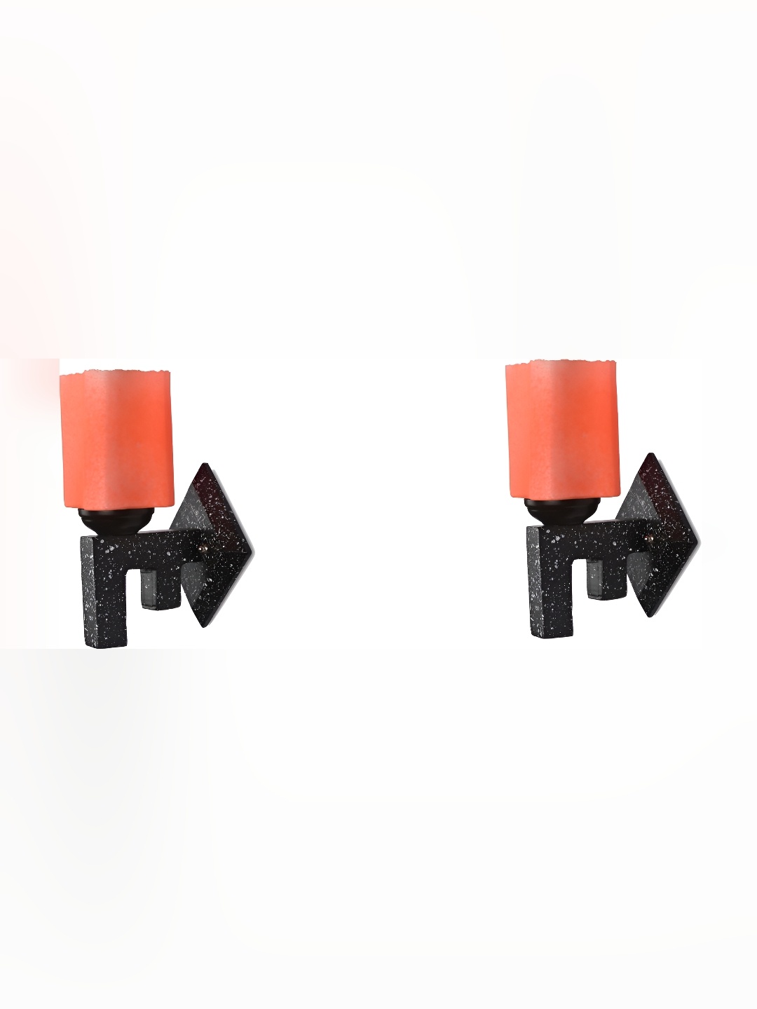 

Afast Orange & Black 2 Pieces Rectangle Shaped Glass Wall Lamp