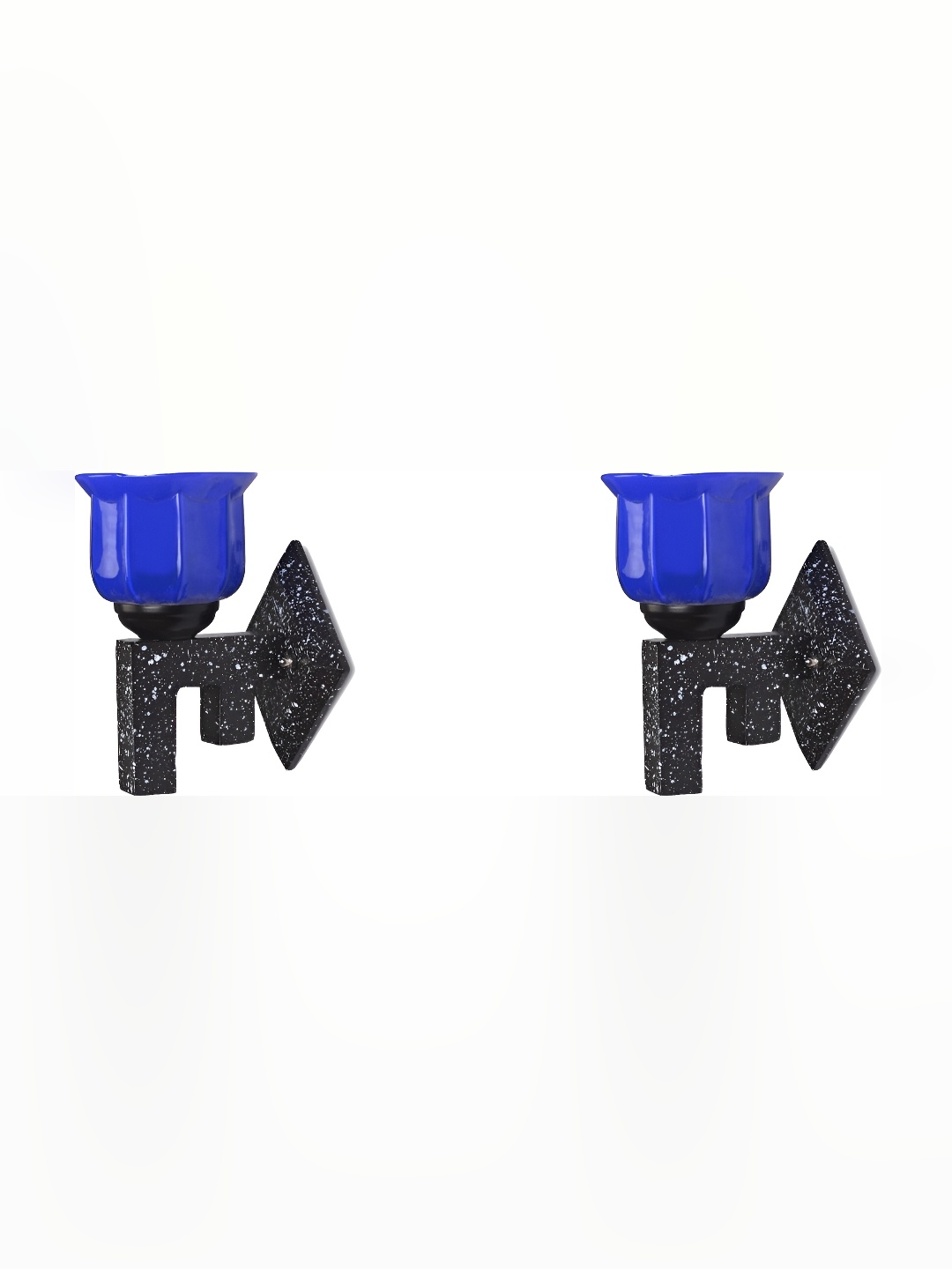 

Afast Blue & Black 2 Pieces Textured Contemporary Glass Wall Lamps