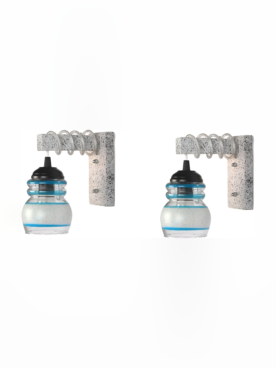 

Afast Blue 2 Pieces Glass Wall Lamps