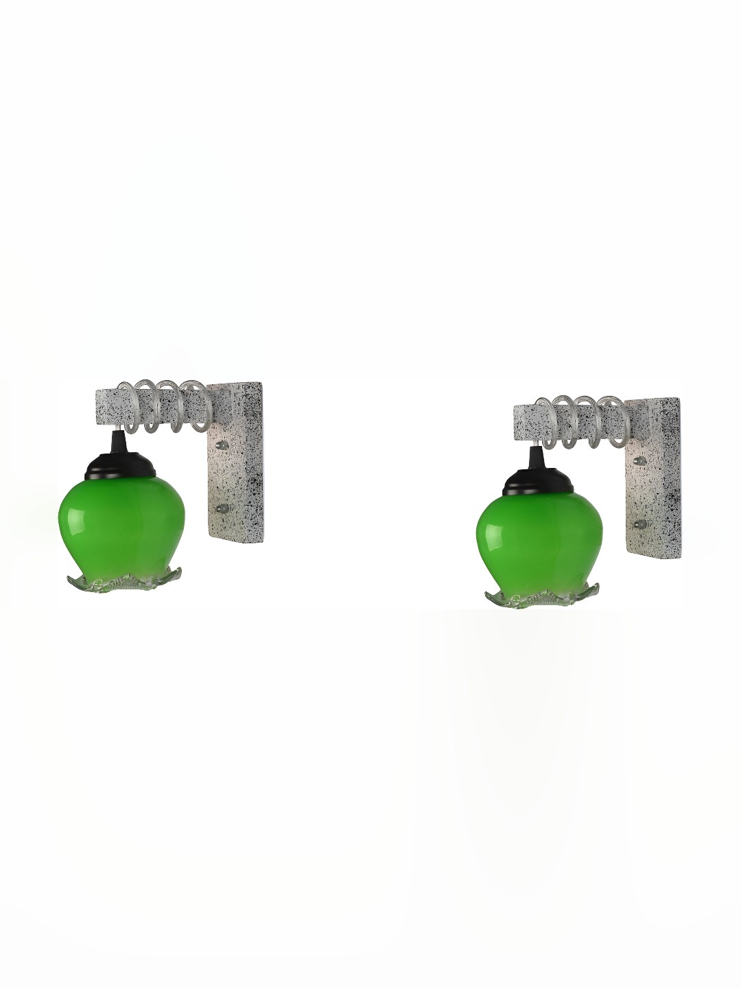 

Afast Green 2 Pcs Glass Wall Lamps