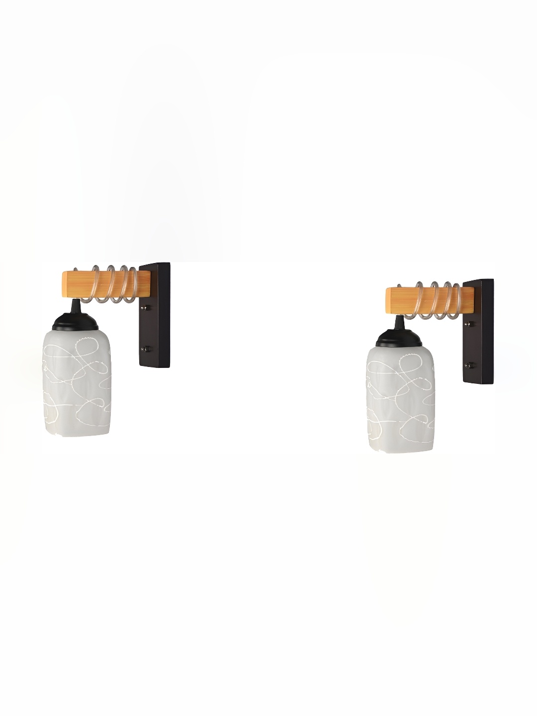 

Afast Grey 2 Pieces Printed Glass Wall Lamps