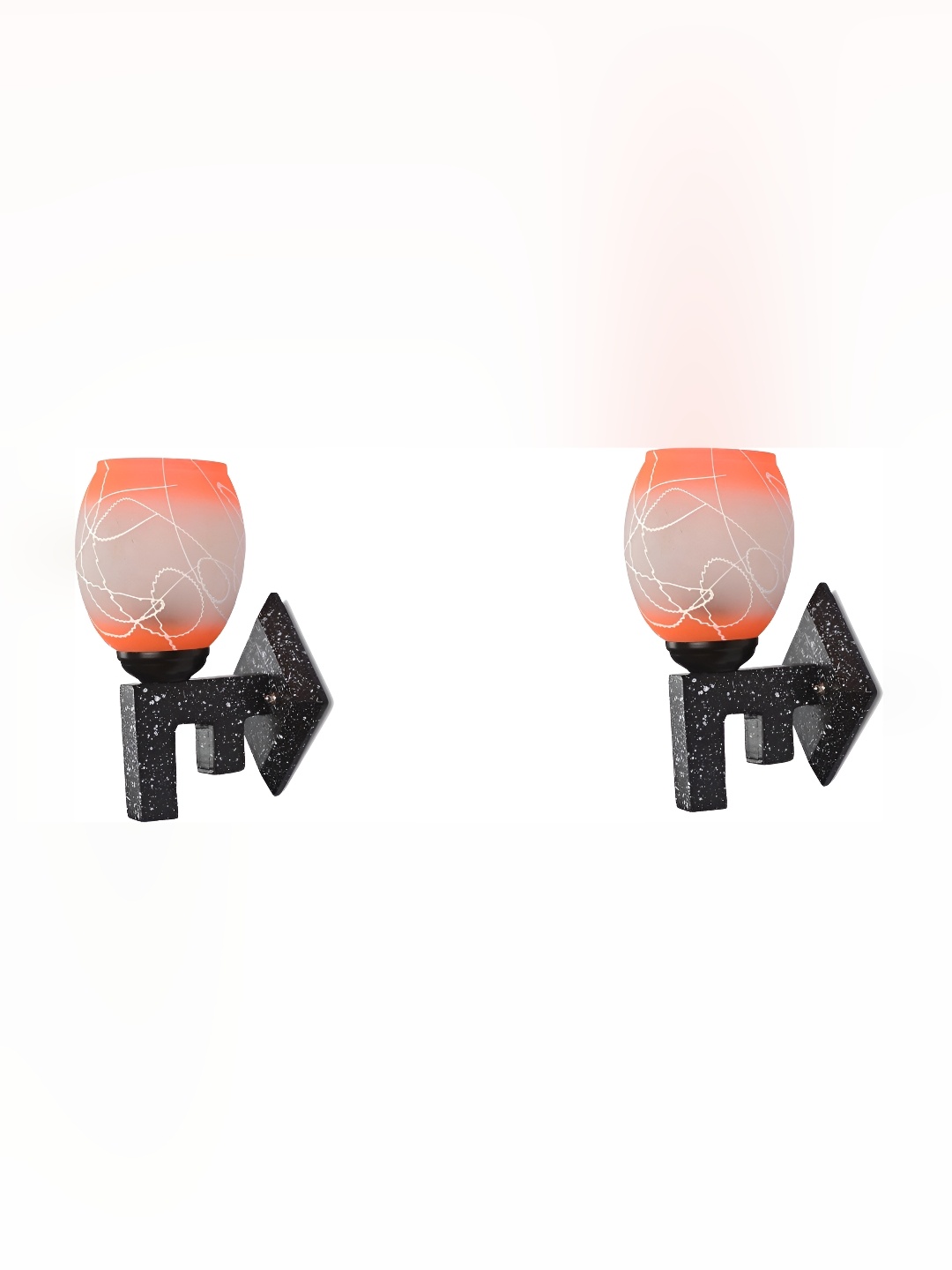 

Afast Orange & Grey 2 Pieces Printed Abstract Shaped Glass Wall Lamps