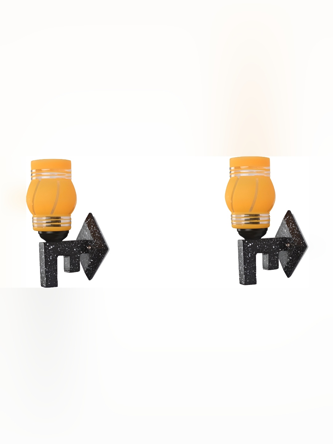 

Afast Yellow & Black 2 Pieces Printed Contemporary Glass Wall Lamps