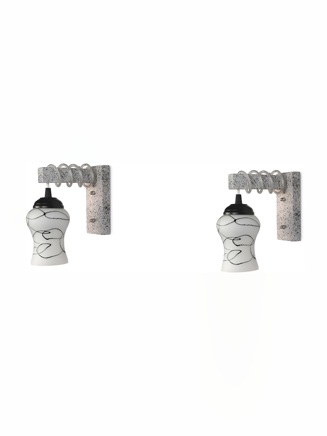 

Afast White 2 Pieces Glass Wall Lamps