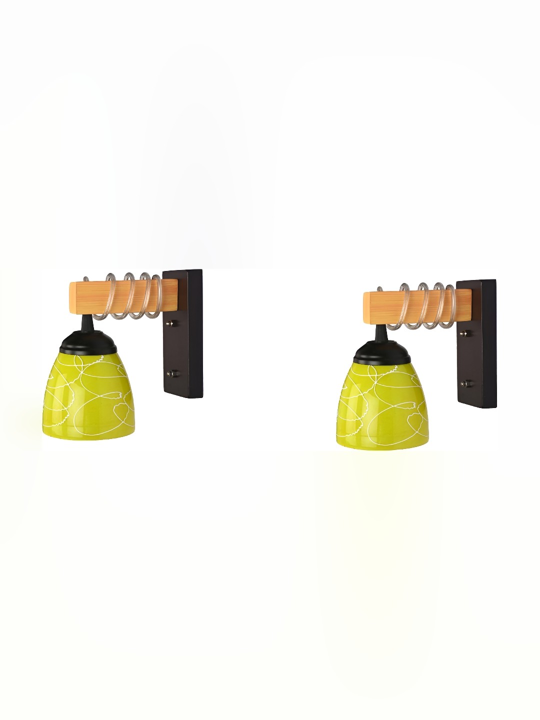 

Afast Yellow 2 Pieces Bell Shaped Glass Wall Lamps