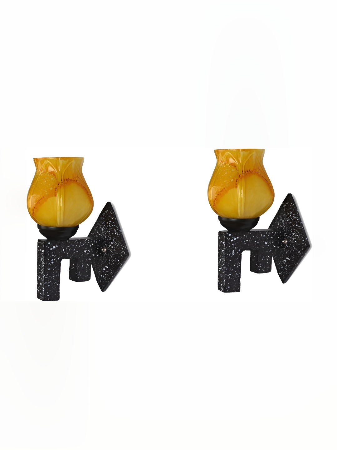 

Afast Yellow 2 Pieces Textured Glass Wall Lamps