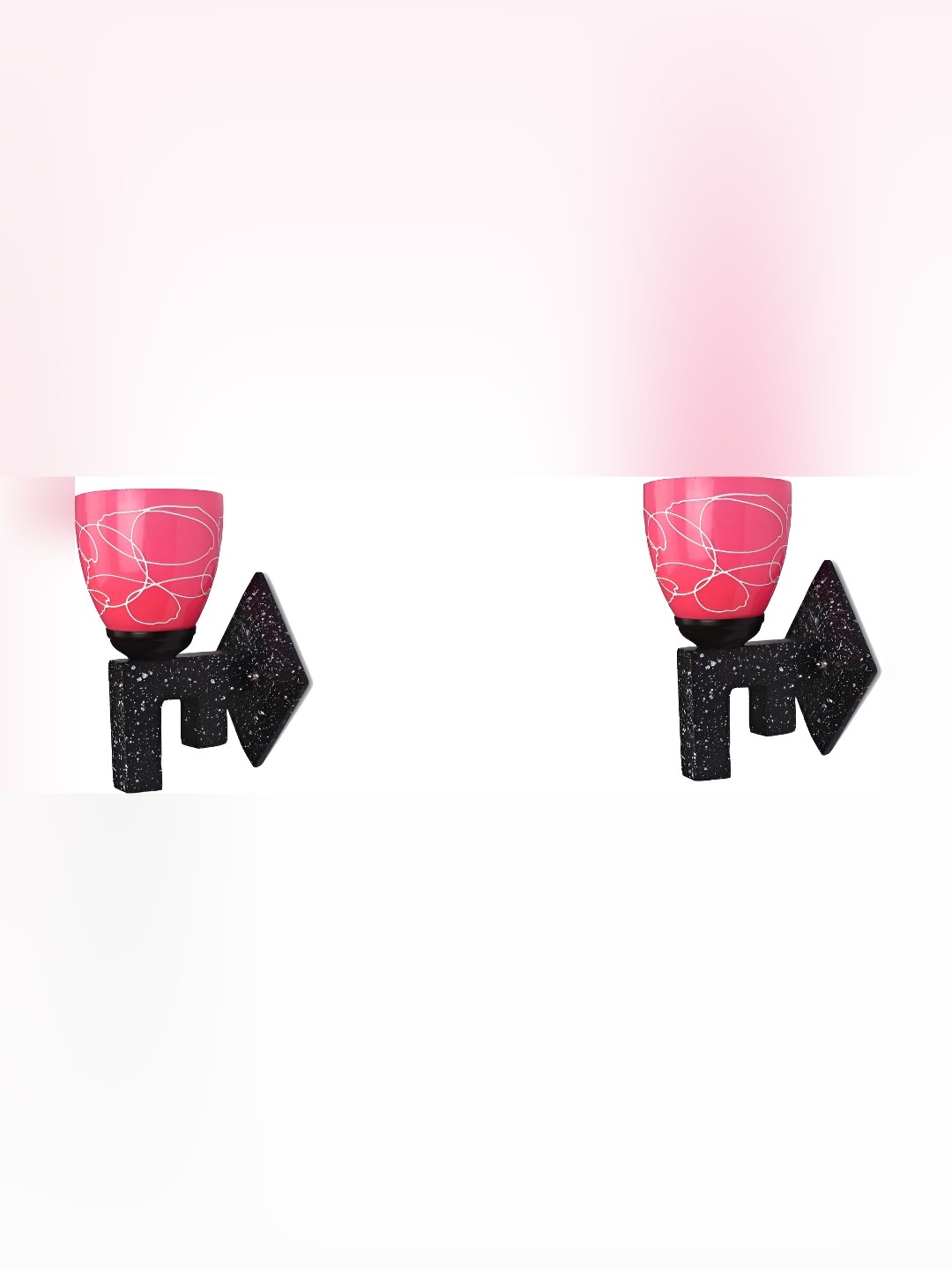 

Afast Pink 2 Pieces Glass Wall Lamp, Multi