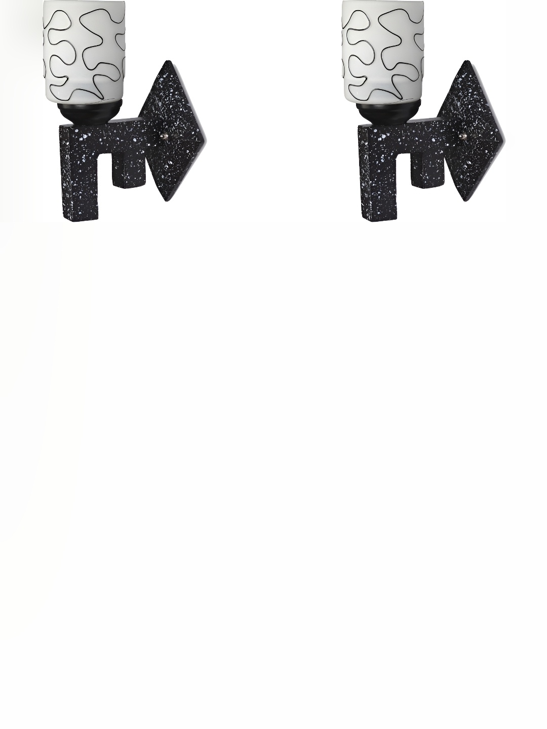 

Afast White & Black 2 Pieces Printed Contemporary Glass Wall Lamps