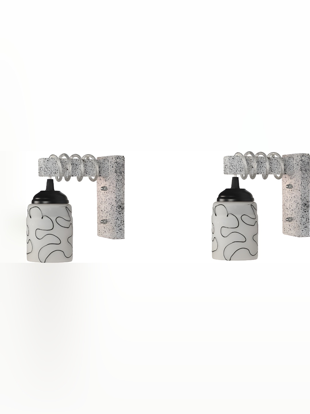 

Afast White 2 Pieces Glass Wall Lamps