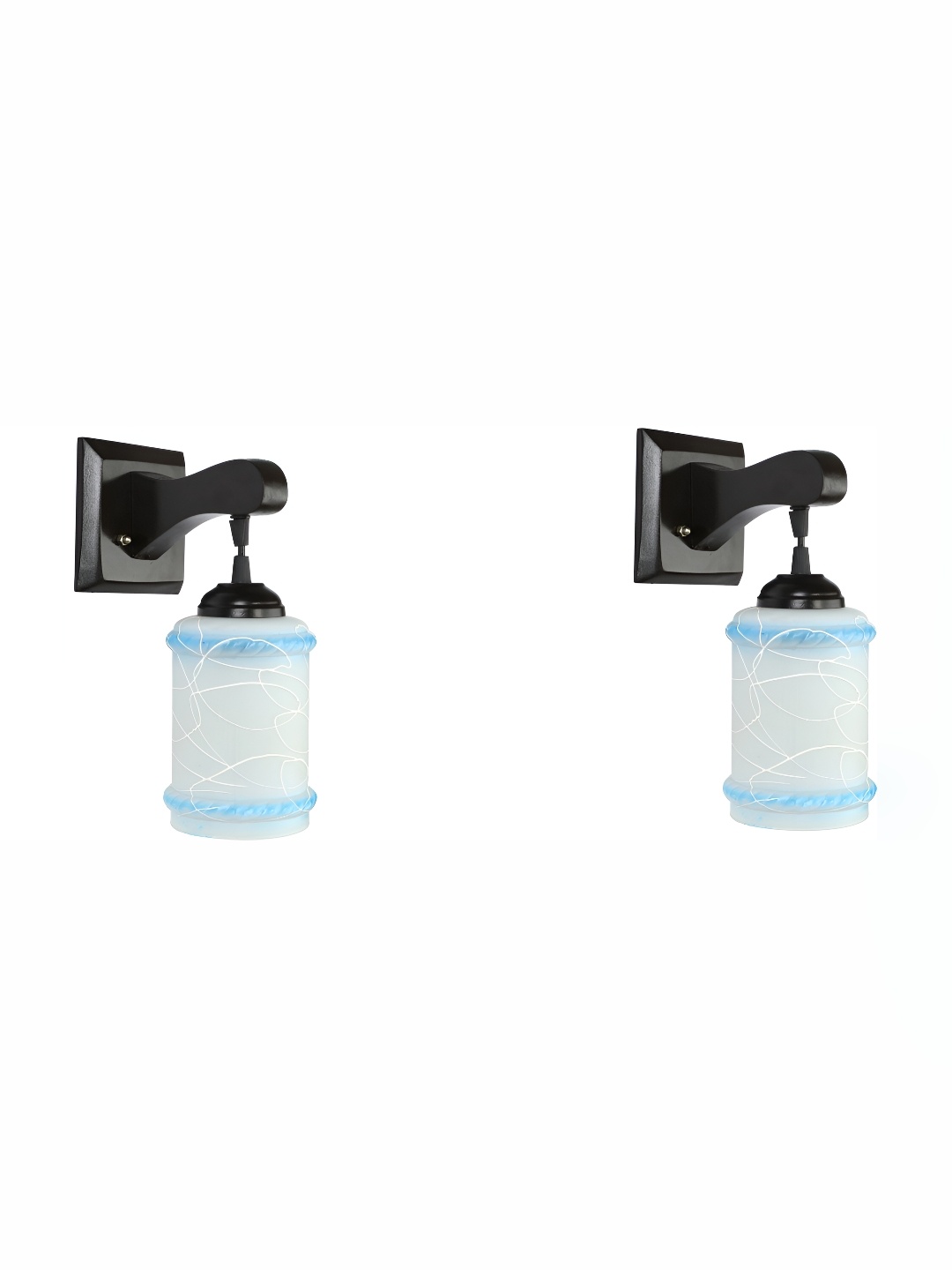 

Afast White 2 Pcs Glass Wall Lamps, Blue