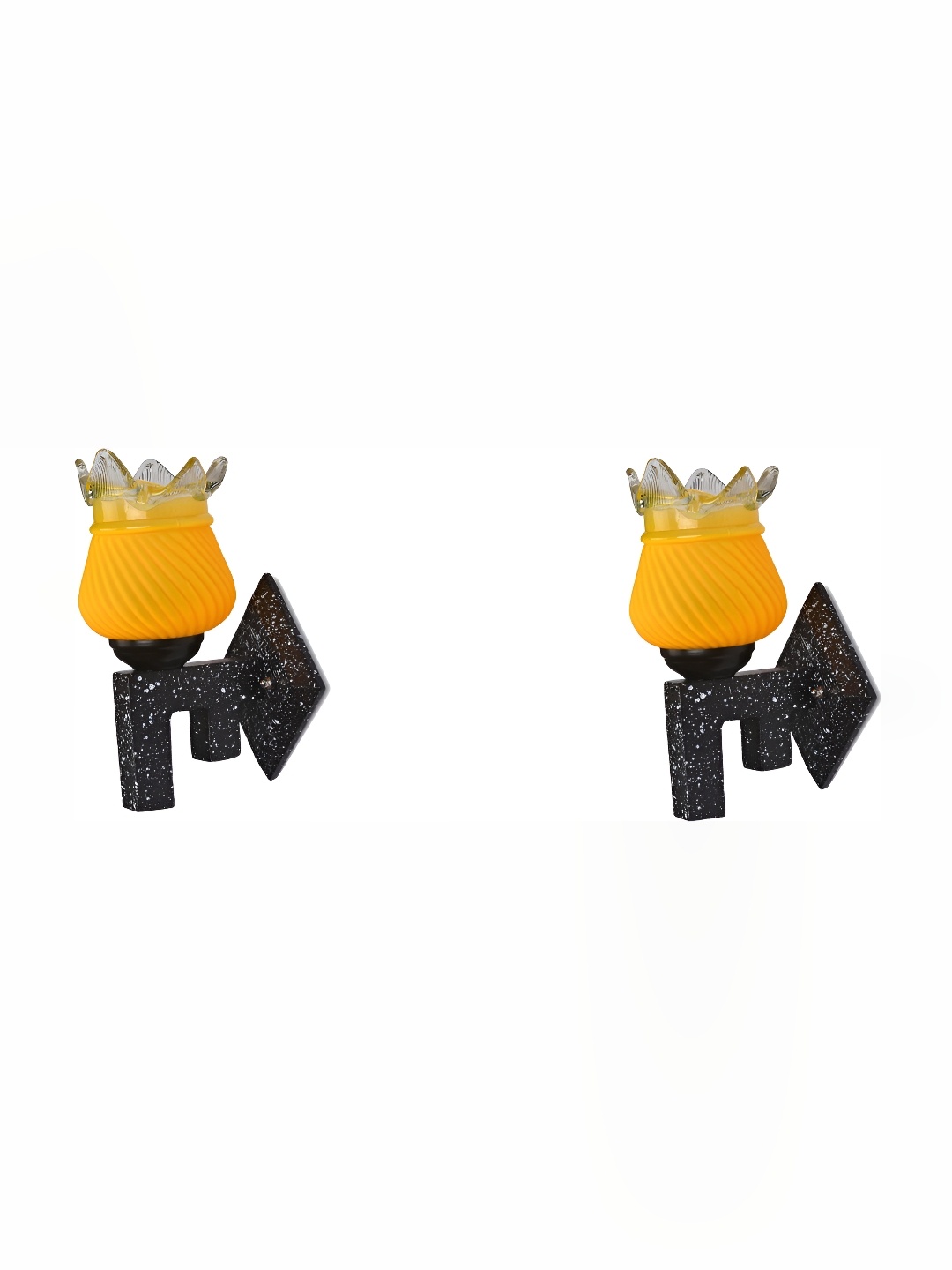 

Afast Yellow & Black 2 Pieces Textured Contemporary Glass Wall Lamps