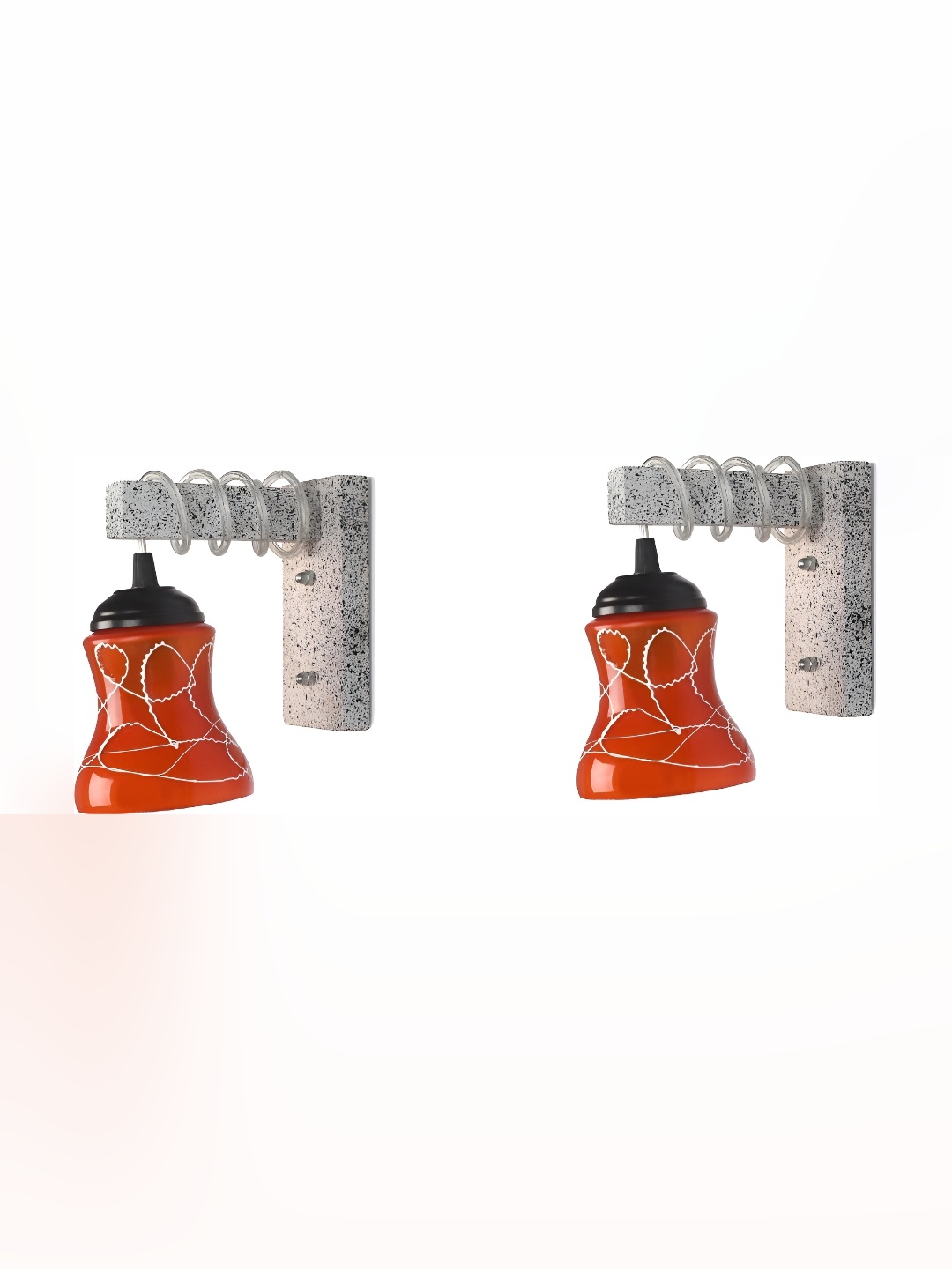 

Afast Red 2 Pieces Printed Glass Wall Lamps