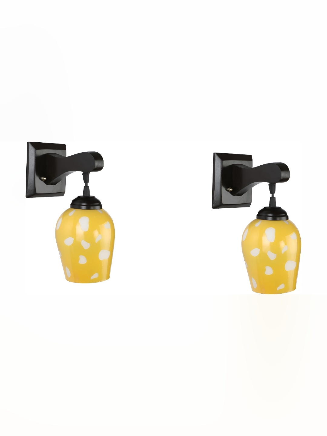 

Afast Yellow & Black 2 Pieces Printed Abstract Shaped Glass Contemporary Wall Lamps