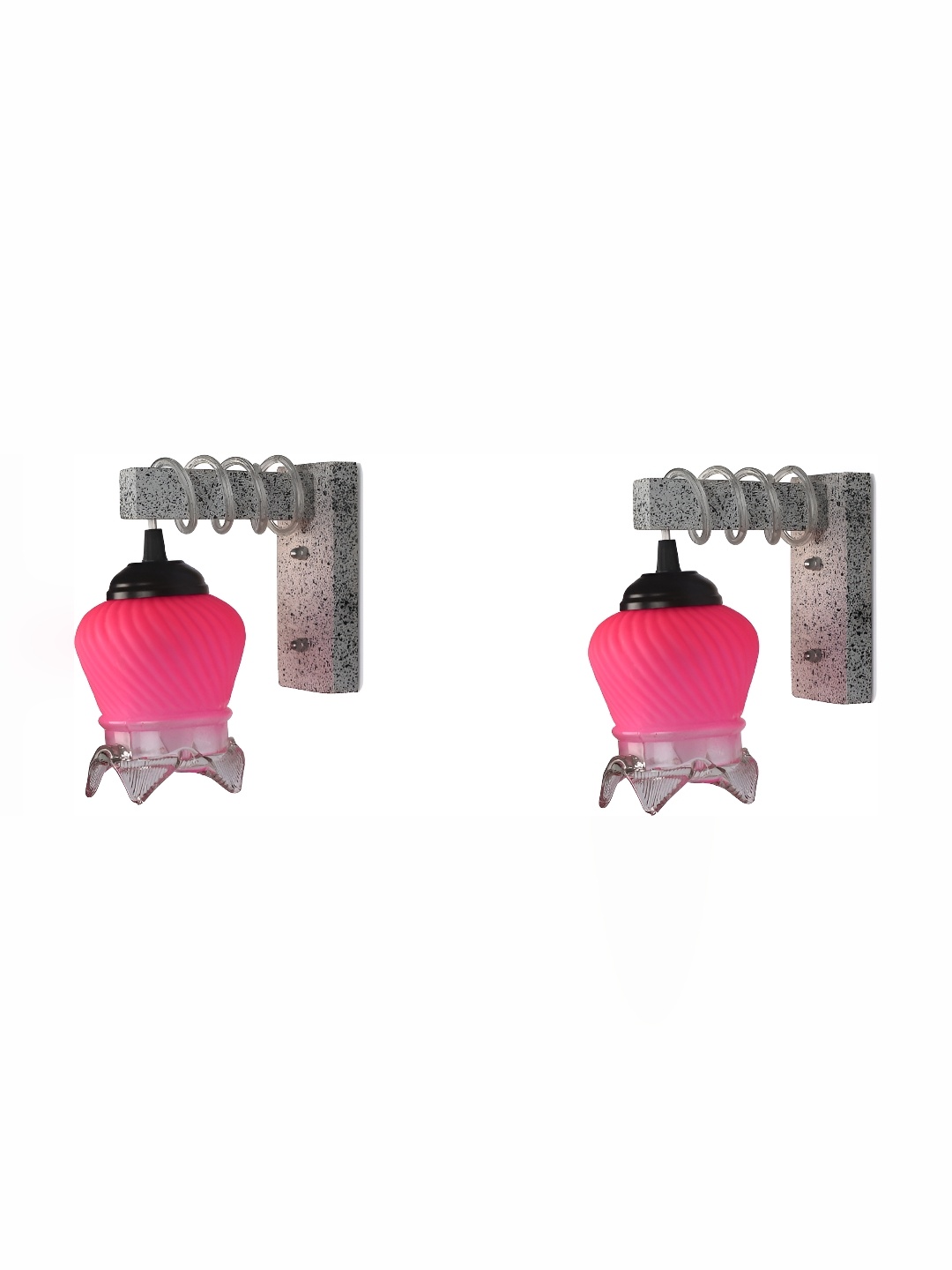 

Afast Pink 2 Pieces Abstract Shaped Glass Wall Lamps