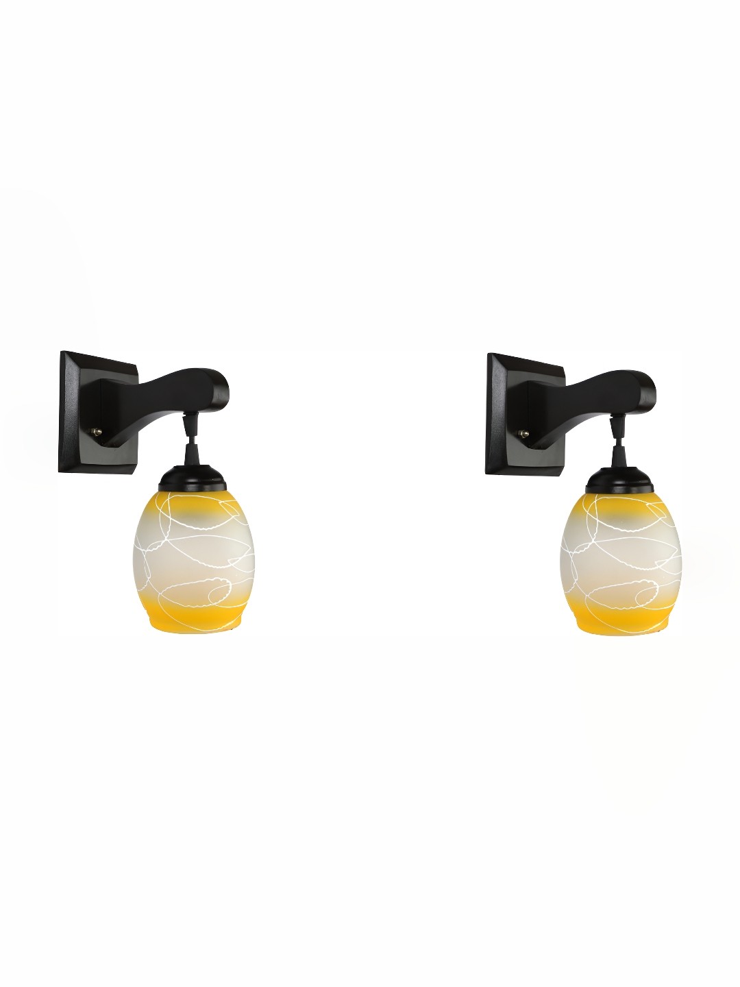 

Afast Yellow & White 2 Pieces Printed Contemporary Glass Wall Lamps