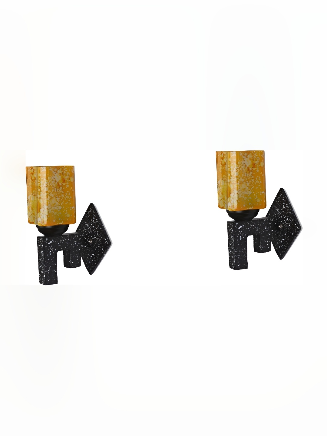 

Afast Gold Toned 2 Pieces Printed Glass Wall Lamps