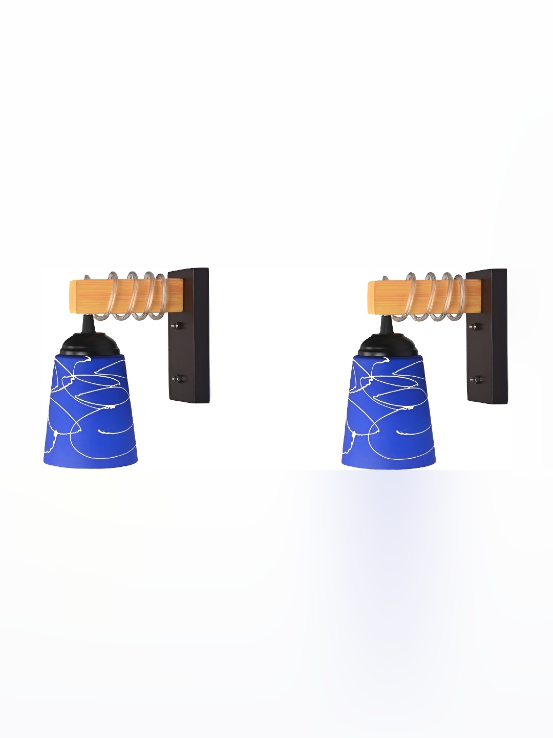 

Afast Blue 2 Pieces Abstract Shaped Contemporary Glass Wall Lamps