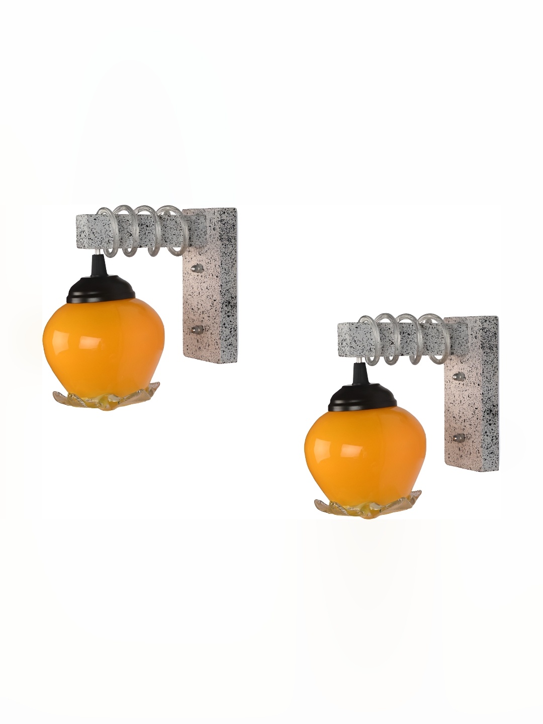 

Afast Yellow 2 Pieces Glass Wall Lamps