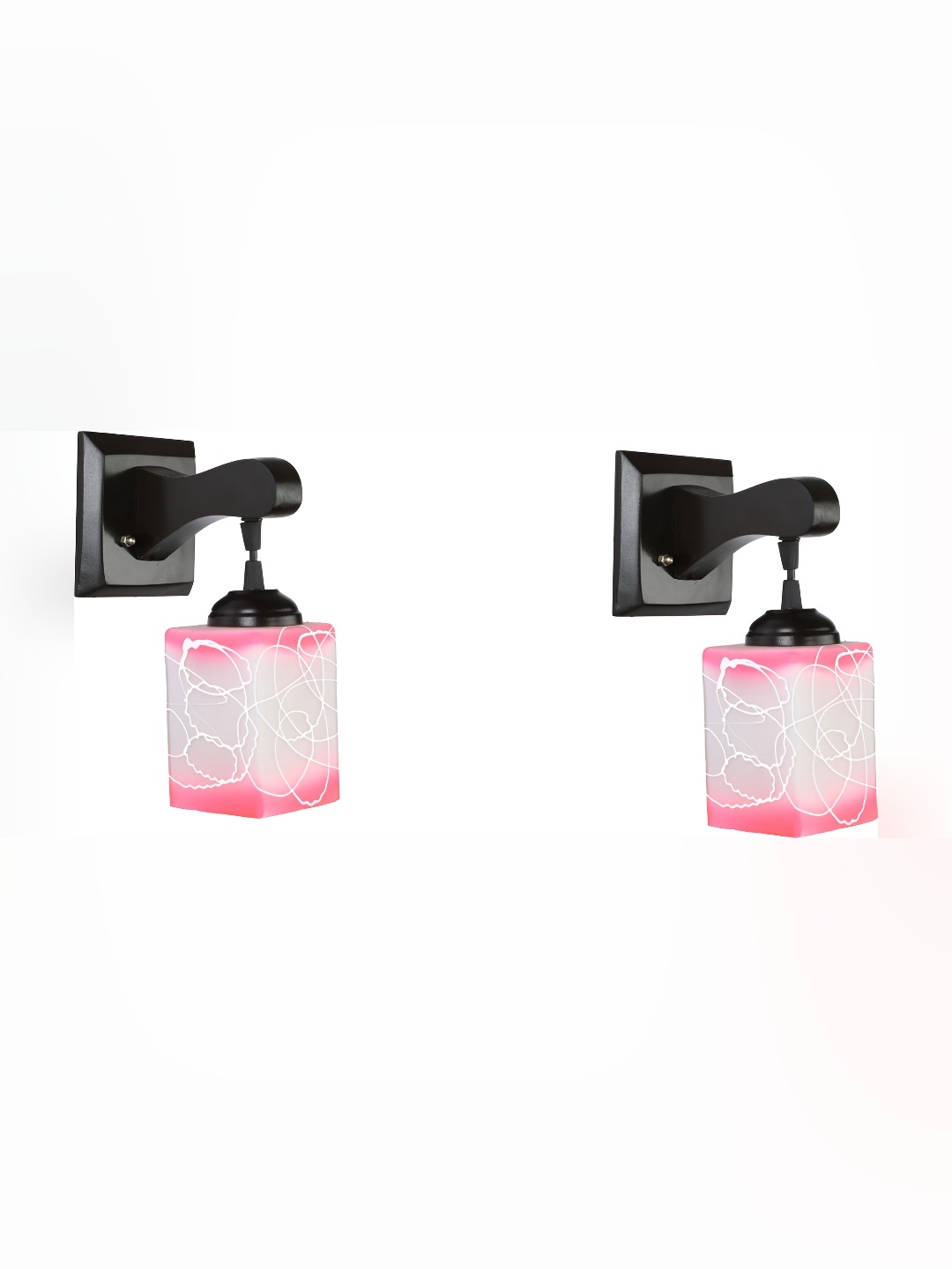 

Afast Pink & White 2 Pieces Rectangular Glass Wall Lamp
