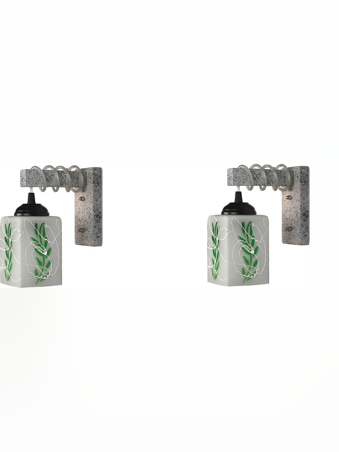 

Afast Grey & Green 2 Pieces Glass Wall Lamp