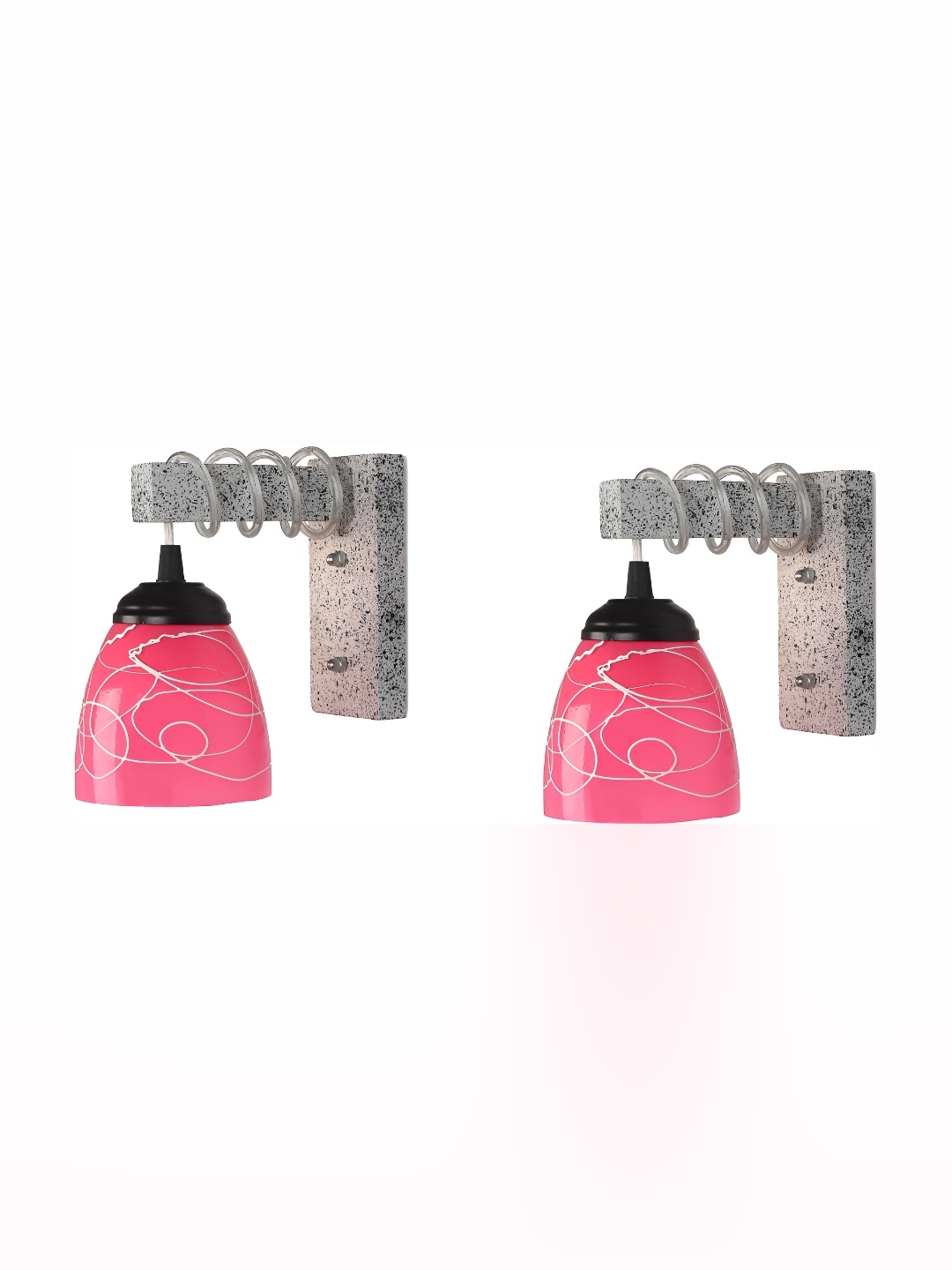 

Afast Pink 2 Pieces Bell Shaped Glass Wall Lamps