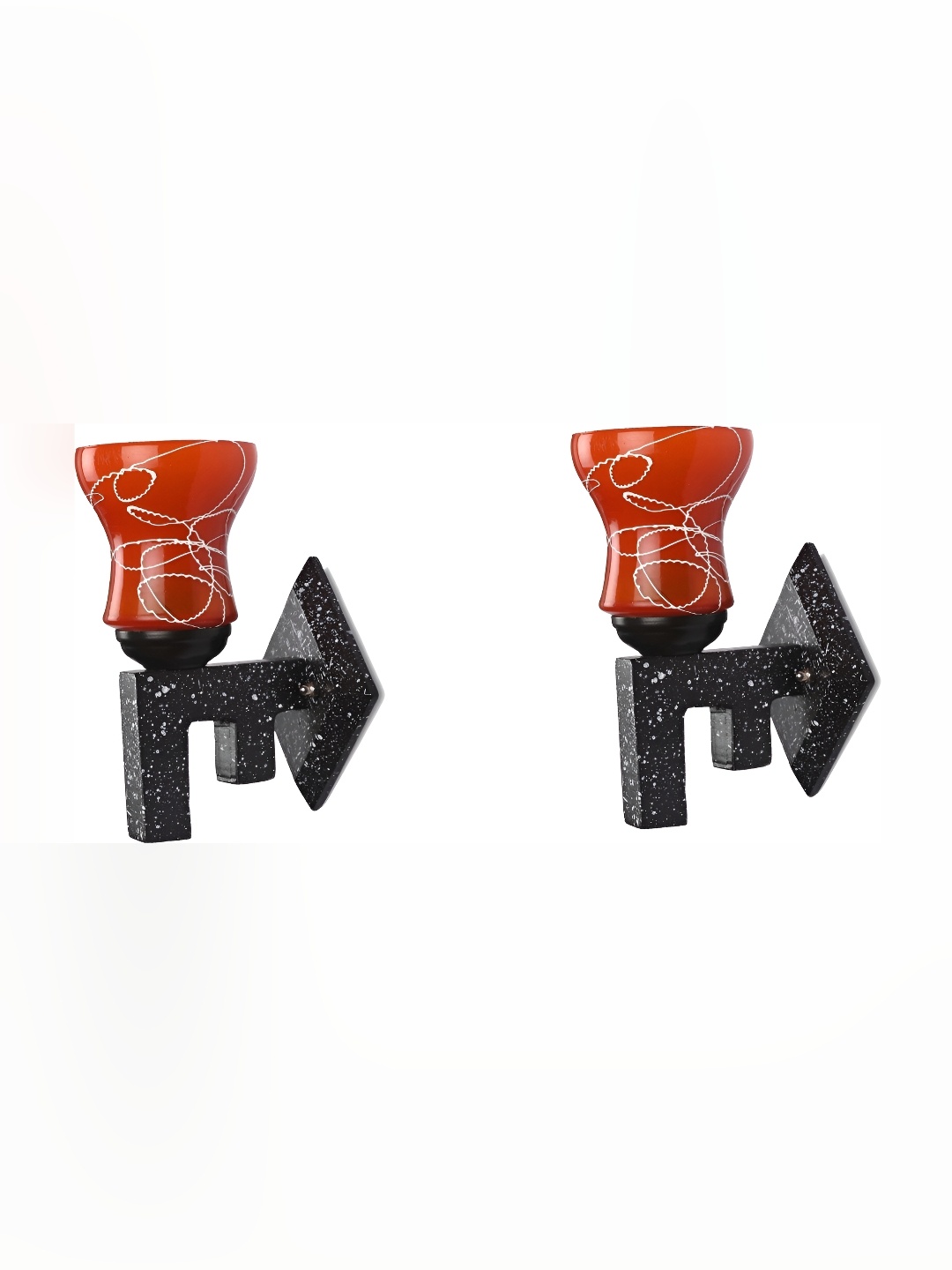 

Afast Red & White 2 Pieces Textured Glass Wall Lamp