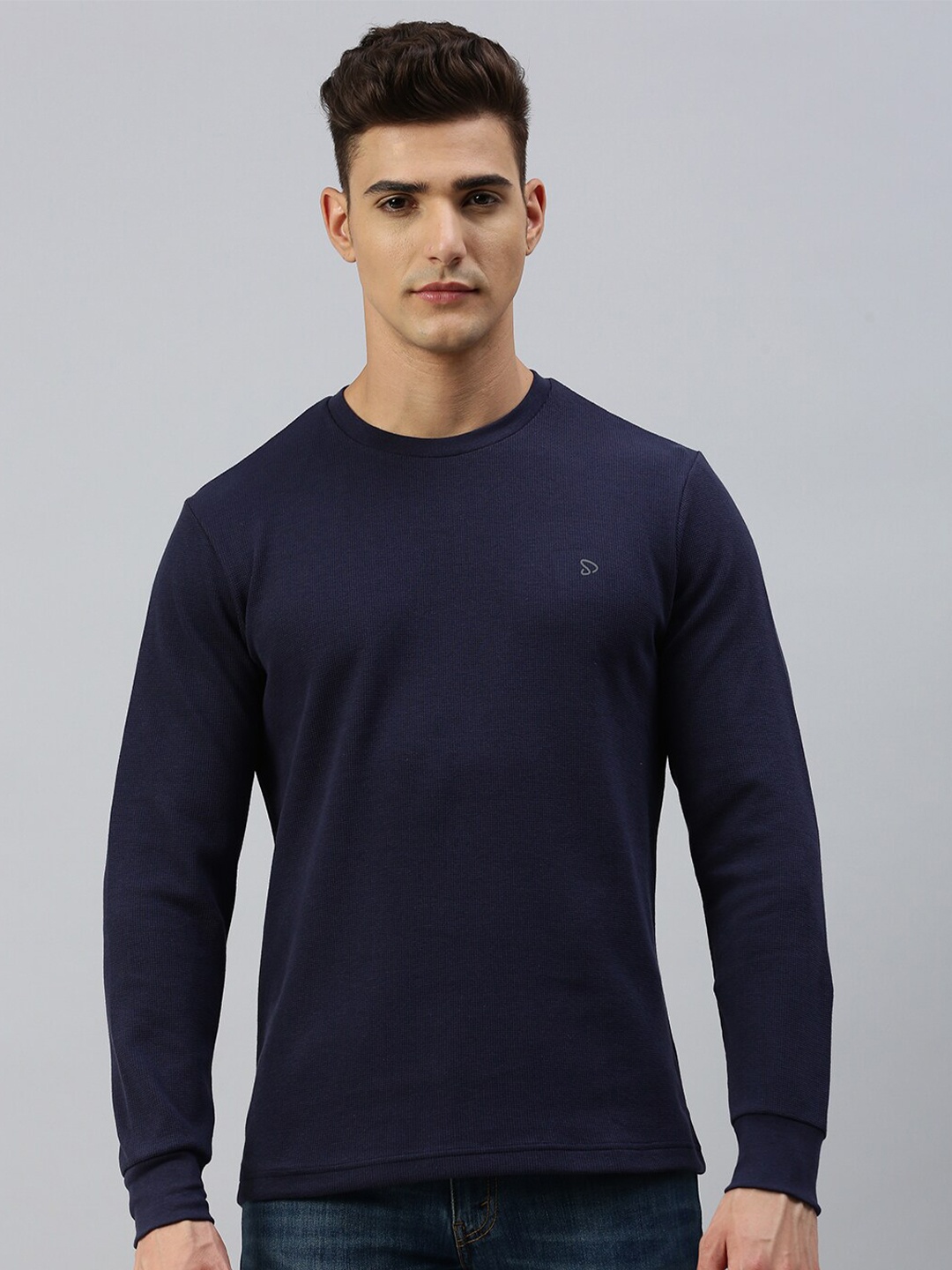 

SPORTO Round Neck Long Sleeves Pullover Sweatshirt, Navy blue