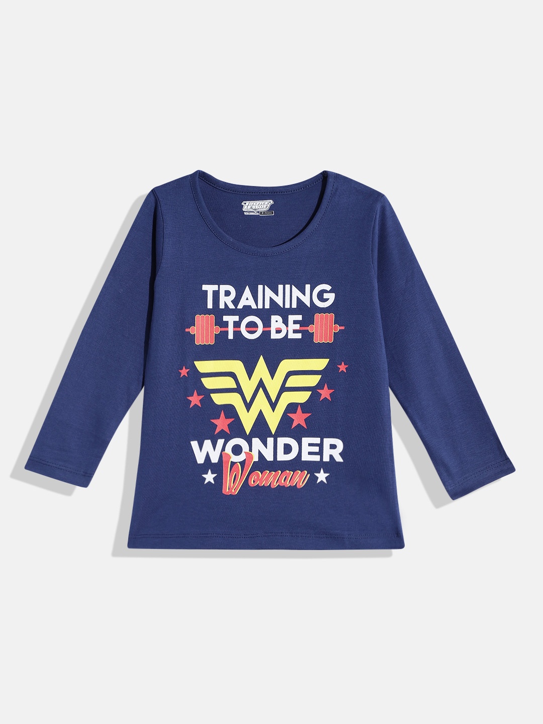 

Eteenz Girls Wonder Woman Printed Premium Cotton T-shirt, Navy blue
