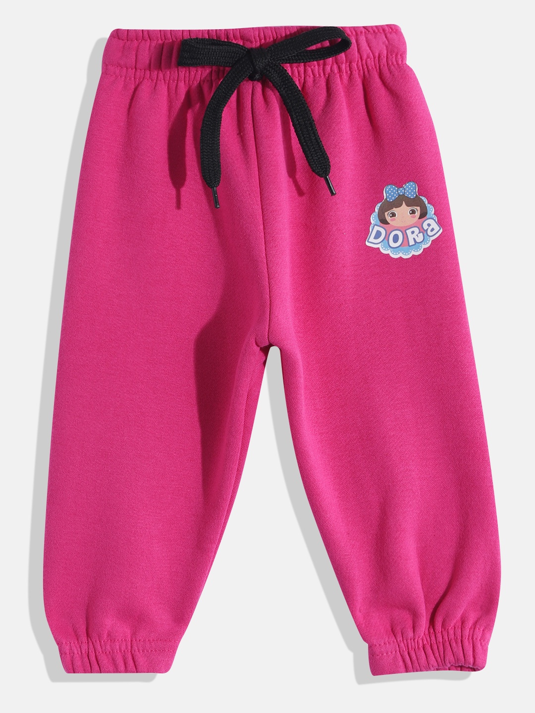 

Eteenz Infant Girls Mid-Rise Dora-The Explorer Print Detail Premium Cotton Joggers, Fuchsia