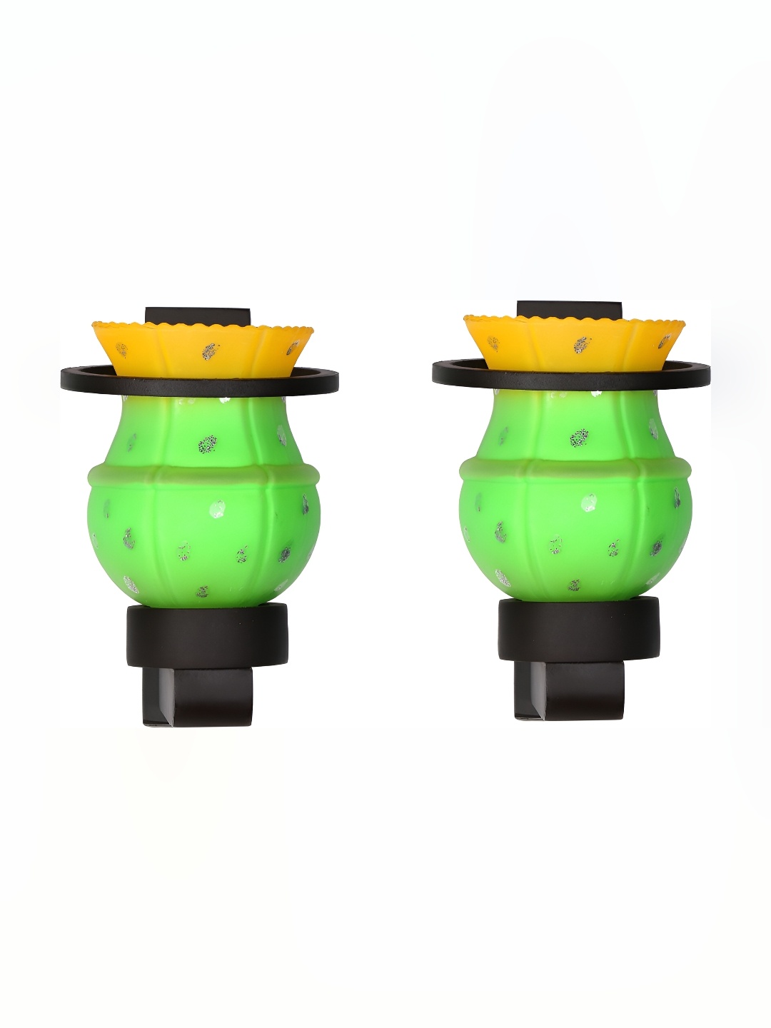 

Afast Green & Yellow 2 Pieces Printed Abstract Shaped Glass Wall Lamp