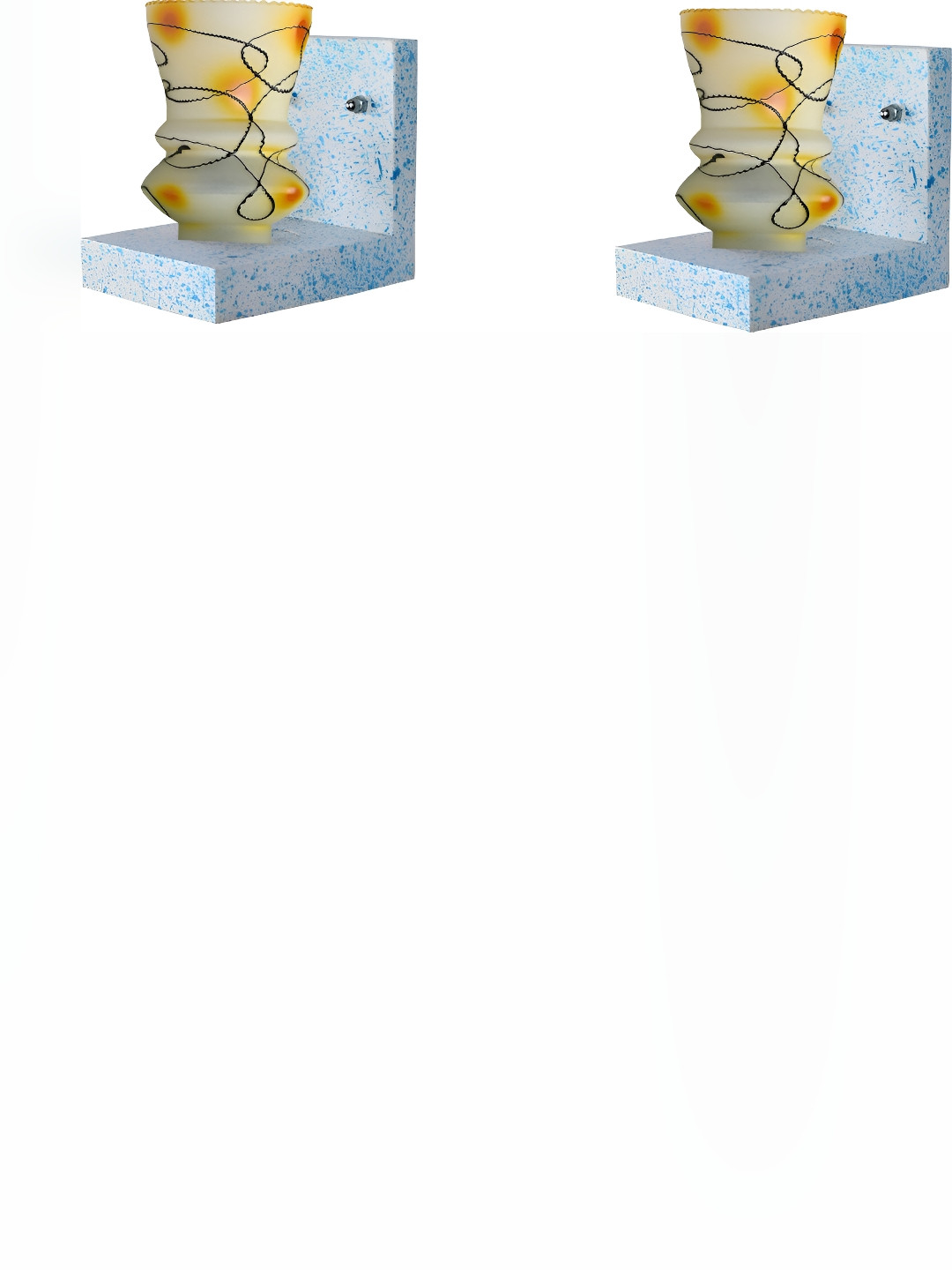 

Afast White & Yellow 2 Pieces Glass Wall Lamp